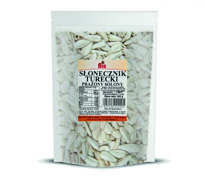 SŁONECZNIK PRAŻONY BIAŁY TURECKI SOLONY 800g