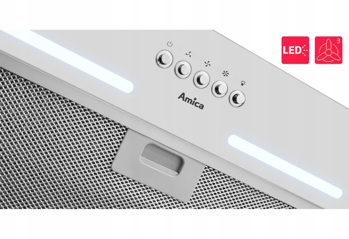 Okap Amica OMP 6253WG 389 m3/h LED