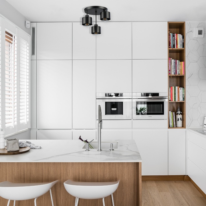 Lampa sufitowa wisząca żyrandol LED 3xE27 oprawa LOFT E27 czarna