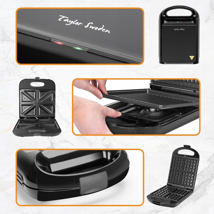 OPIEKACZ DO KANAPEK TOSTER GOFROWNICA PANINI 3W1 1200W Taylor Swoden