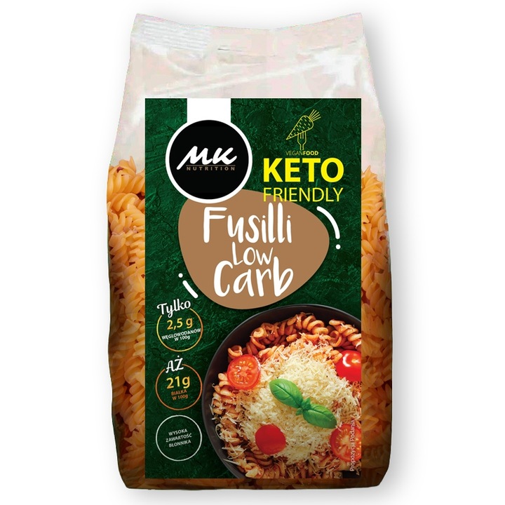 Makaron KETO Świderki 95% mniej węglowodanów LOW CARB białko, błonnik