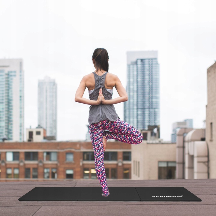 MATERAC DO ĆWICZEŃ FITNESS JOGI SKŁADANY GIMNASTYCZNY MATA DUŻA WYTRZYMAŁA