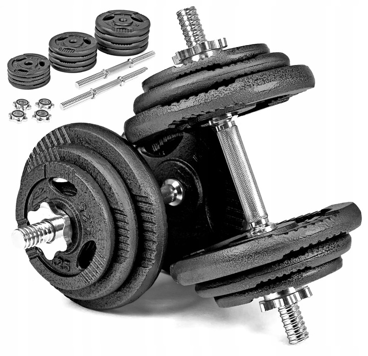 HANTLE ŻELIWNE regulowane 2x20KG SAPPHIRE zestaw HANTLI gryfy obciążenia