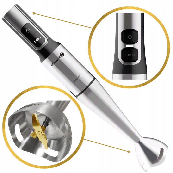 BLENDER RĘCZNY WIELOFUNKCYJNY MIKSER KUCHENNY ROZDRABNIACZ 1500W