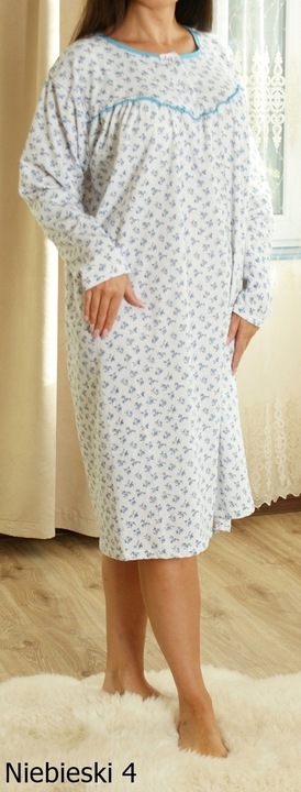 Koszula nocna ocieplana damska PIŻAMA bawełna AGA MEGA PLUS SIZE