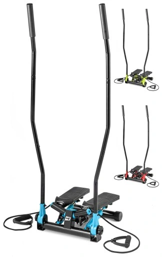 Stepper treningowy skrętny z ramionami nordic walking z linkami i regulacją