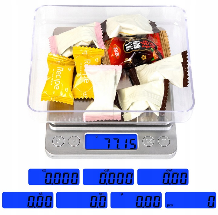 WAGA JUBILERSKA CYFROWA PRECYZYJNA KUCHENNA NA PRZYPRAWY LCD 500 GRAM -0,01