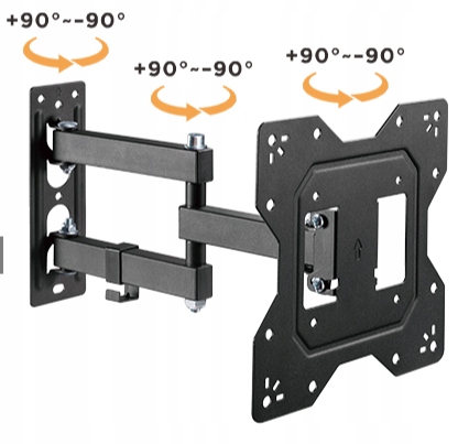 Obrotowy UCHWYT ŚCIENNY do MONITORA i TELEWIZORA na wysięgniku 23-43" 35kg