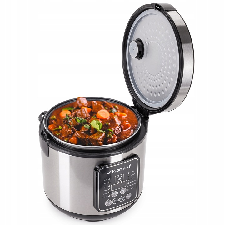 MULTICOOKER ELEKTRYCZNY garnek SZYBKOWAR parowar 13 programów KAMILLE