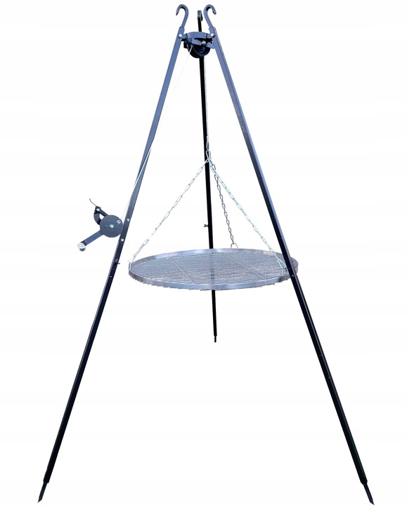 GRILL TRÓJNÓG OGRODOWY OGNISKOWY 191 STOJAK I RUSZT NAD OGNISKO