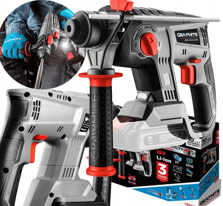 MŁOTOWIERTARKA AKUMULATOROWA BEZSZCZOTKOWA ENERGY+ BEZ AKUMULATORA GRAPHITE