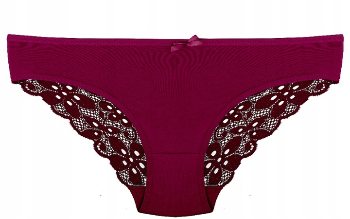 Majtki Koronkowe Bawełniane Wielokolorowe Damskie Figi Wygodne S 7-PAK