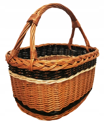 B.MOCNY KOSZ koszyk na zakupy wiklinowy,GRZYBY