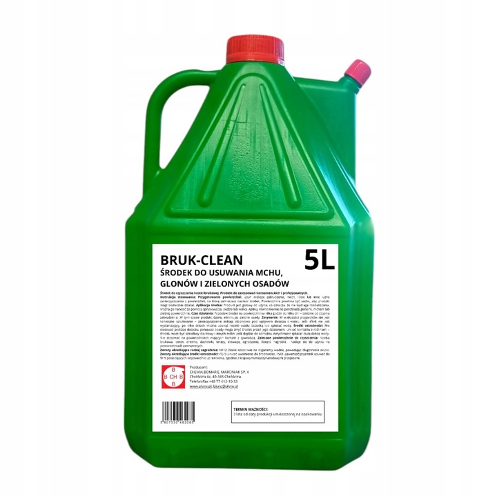 Płyn Środek do usuwania Mchu Glonów i Zielonych Osadów z Kostki Elewacji 5L