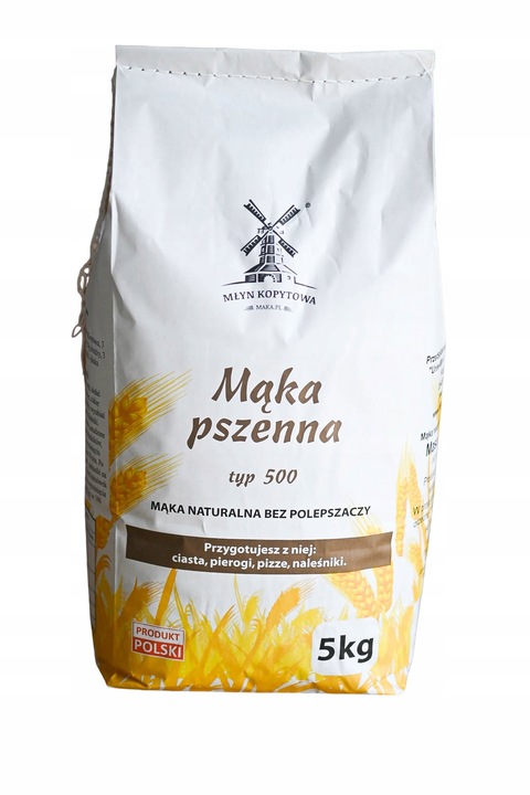 MĄKA PSZENNA TYP 500 PROSTO Z NASZEGO MŁYNA Z POLSKIEGO ZIARNA 5kg