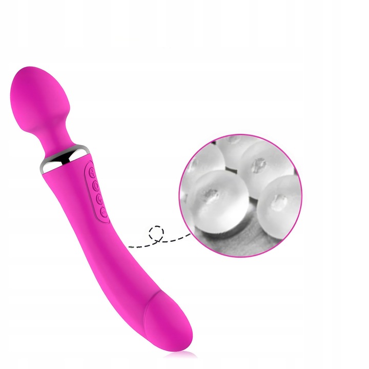 LUKSUSOWY WIBRATOR DAMSKI 2w1 PODGRZEWANY DO 45stC - USB DAWCA ORGAZMÓW