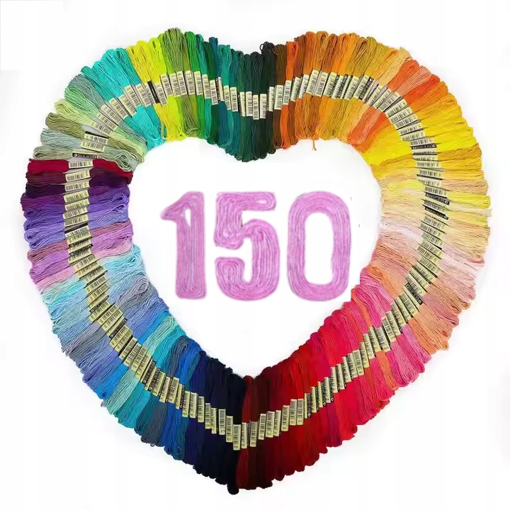 MULINA ZESTAW MULIN 150 szt KOLOROWA DO BRANSOLETEK WYSZYWANIA MULINY NICI