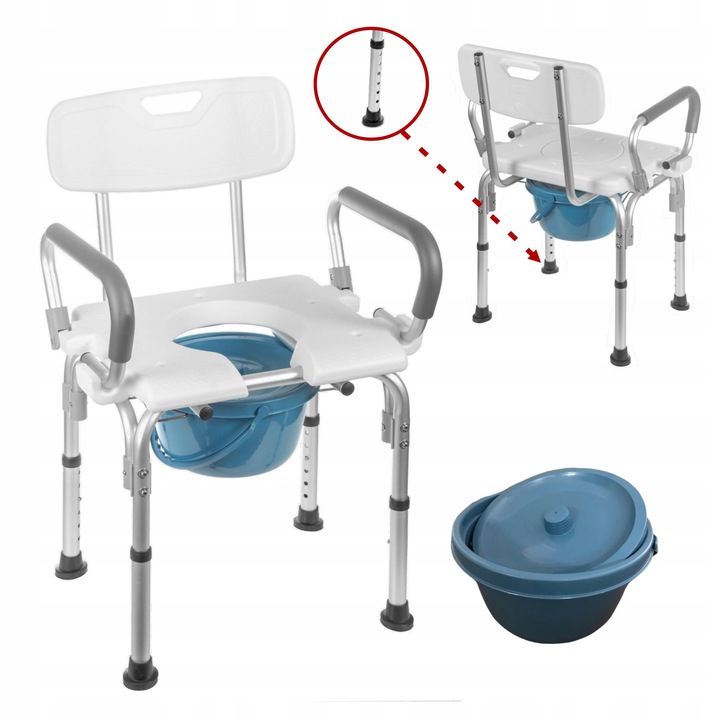 KRZESŁO PRYSZNICOWE WC TOALETA Z OTWOREM SANITARNE SEDESOWE DO ŁAZIENKI 2w1