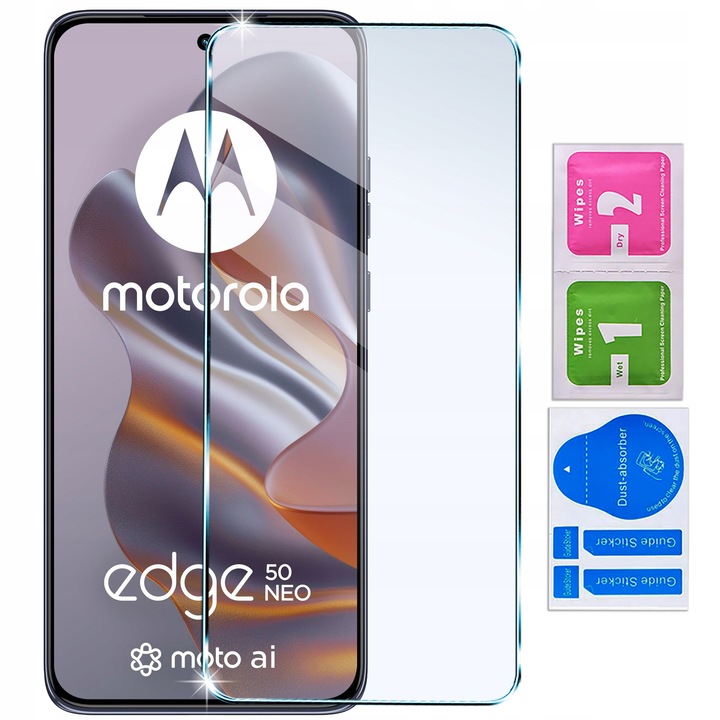 Etui do Motorola Moto EDGE 50 Neo silikonowe MATOWE CZARNE + Szkło ochronne