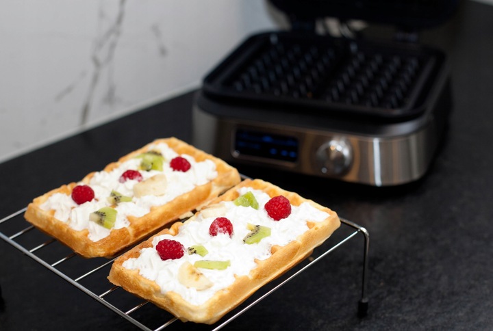 Gofrownica XXL z wyświetlaczem LCD | chrupiące gofry, regulacja