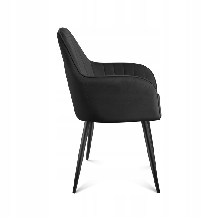 Krzesło welurowe tapicerowane MARK ADLER czarne do jadalni salonu loft