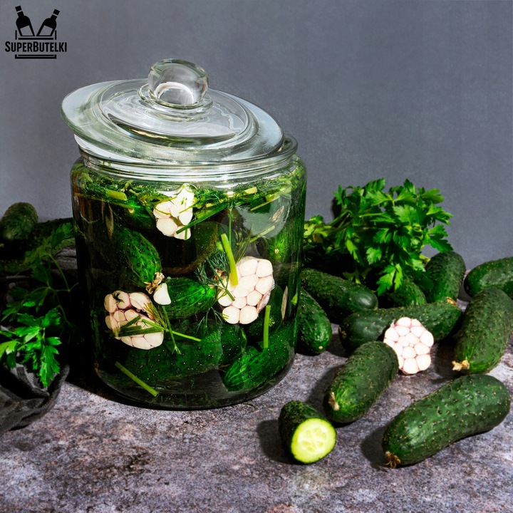 Słoik szklany 4 L pojemnik kuchenny na GRZYBY SUSZONE ŻYWNOŚĆ MĄKĘ KAWĘ