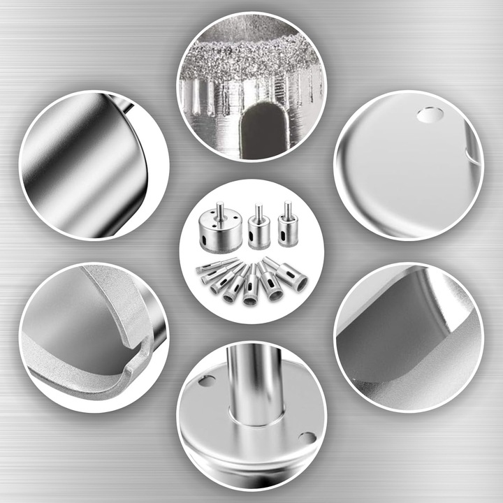 WZMOCNIONE OTWORNICE DIAMENTOWE DO GRESU PŁYTEK GLAZURY SZKŁA 10szt