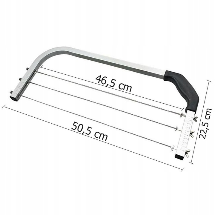 NÓŻ DO CIĘCIA TORTU CIASTA BISZKOPTU STRUNA 3 REGULOWANE OSTRZA