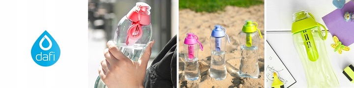 Filtr do butelki DAFI (3szt.) + nakrętka RÓŻOWY