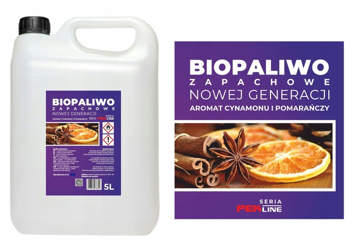 BIOETANOL BIOPALIWO ZAPACHOWE BIOKOMINEK CYNAMOM POMARAŃCZA 5L