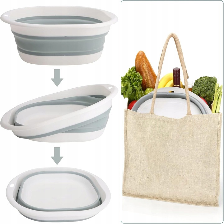 MISKA SKŁADANA SILIKONOWA UNIWERSALNA POJEMNIK TURYSTYCZNY DUŻA MISA 10 L