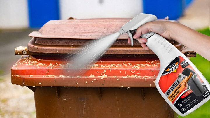 SPRAY ŚRODEK PREPARAT DO ŚMIETNIKÓW KOSZY NA MUCHY I LARWY NO PEST