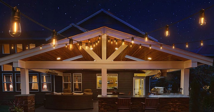 GIRLANDA OGRODOWA zewnętrzna ŁAŃCUCH ŚWIETLNY 20m + ŻARÓWKI 20x E27 LED