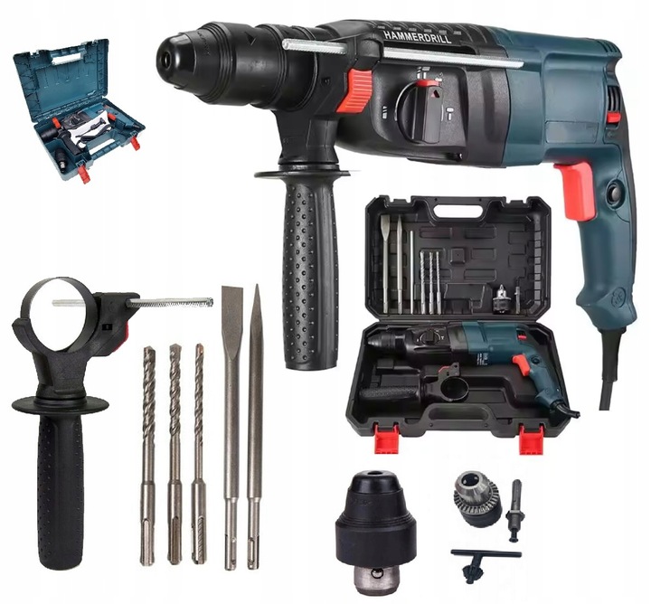 MŁOTOWIERTARKA MŁOT UDAROWY WIERTARKA SDS+ MOCNA 3050W WALIZKA DUŻY