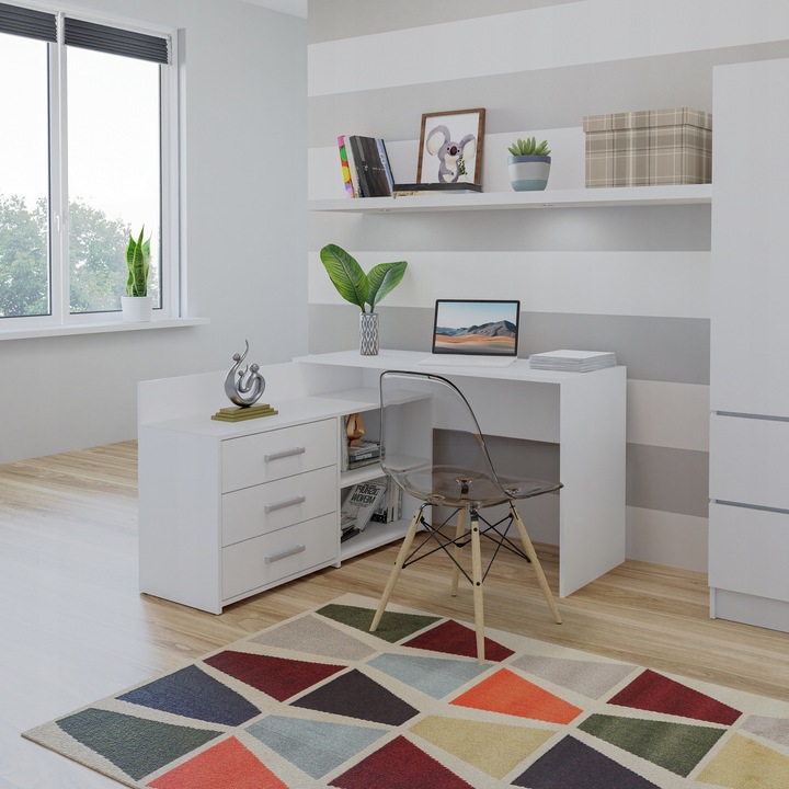 BIURKO NAROŻNE DUŻE KOMPUTEROWE DANY BIAŁE