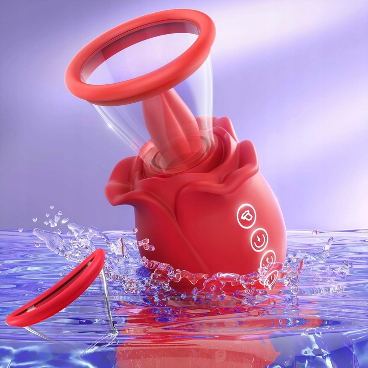 Wibratory różane z 7 stymulatorami łechtaczki do ssania i lizania sutków