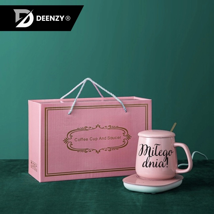 PODGRZEWACZ DO KUBKA KAWY HERBATY ZESTAW 5w1 Kubek z Podgrzewaczem +