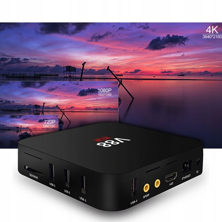ODTWARZACZ MULTIMEDIALNY SMART TV BOX SCISHION ANDROID 10.1 V88 PRZYSTAWKA