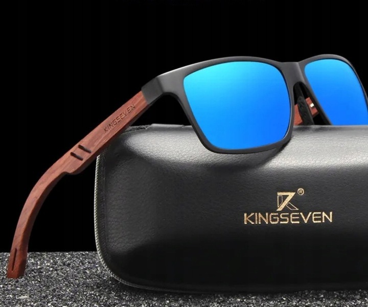 OKULARY PRZECIWSŁONECZNE MĘSKIE KINGSEVEN POLARYZACJA UV400 ZESTAW + ETUI