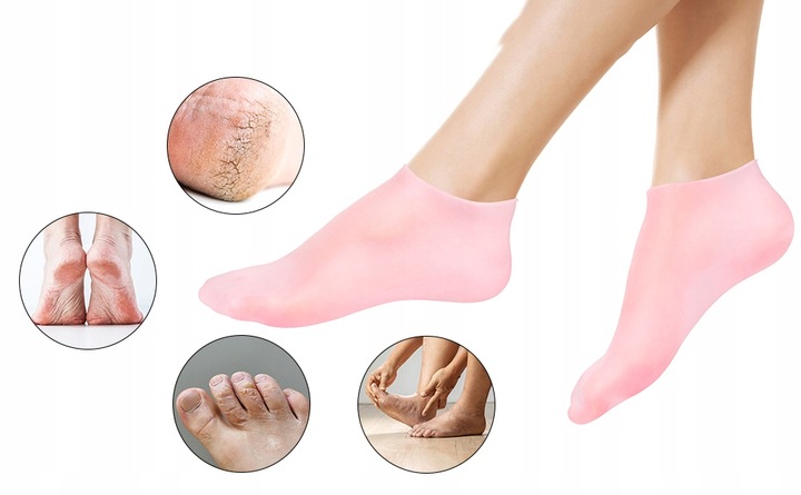 Silikonowe skarpetki na spękane pięty regenerujące pięty do zabiegów 2 par