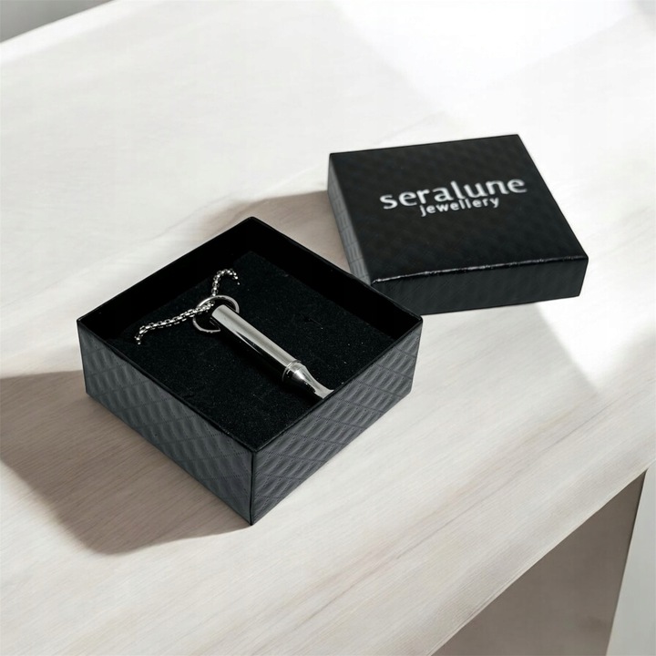 Naszyjnik Gwizdek Oddechowy Cichy Nie Gwizda Stal Nierdzewna 316L Seralune