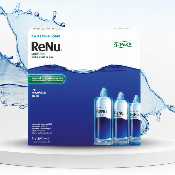 Płyny do soczewek Bausch + Lomb ReNu MultiPlus 3x360 ml + 3 pojemniki