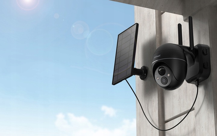 2X ZEWNĘTRZNA KAMERA WIFI SOLARNA OBROTOWA NA BATERIE Z PANELEM SOLARNYM