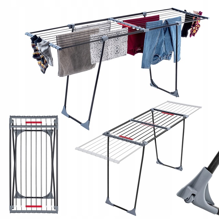 SUSZARKA NA PRANIE STOJĄCA UBRANIA BIELIZNĘ TELESKOPOWA ROZSUWANA 20m