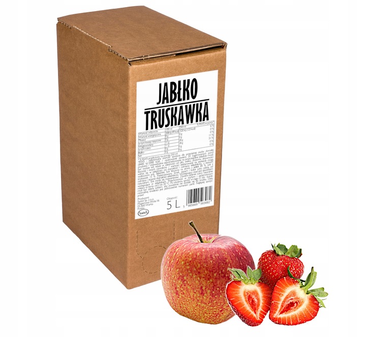 Sok jabłko truskawka 100% tłoczony z truskawek NFC 5L = 20 szklanek
