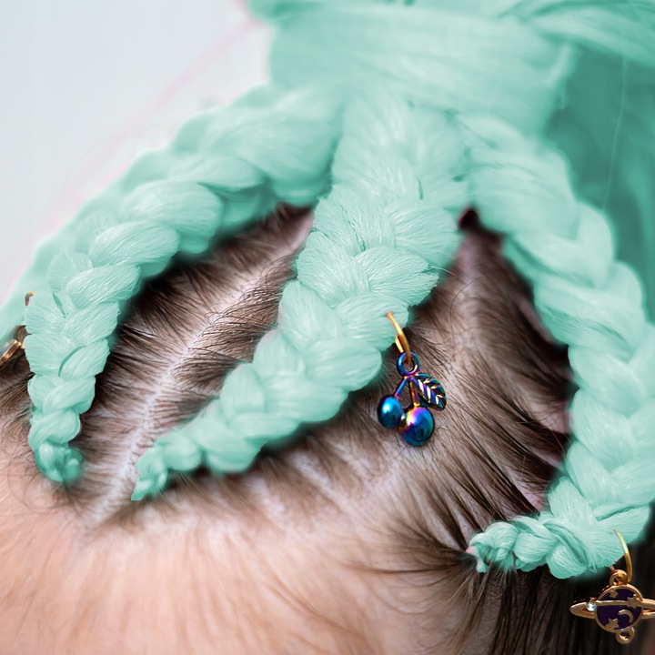 6X WŁOSY SYNTETYCZNE DO WARKOCZYKÓW KOLOROWE ZESTAW WŁOSÓW DOCZEPY