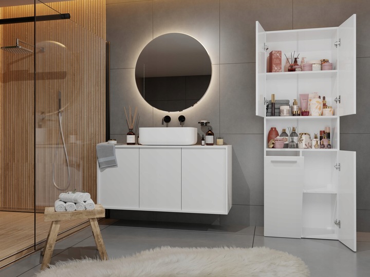 SZAFKA REGAŁ SŁUPEK NEL DK 1K KOSZ 60CM BIEL