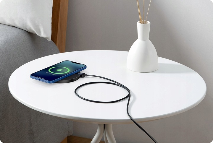 BASEUS SZYBKA ŁADOWARKA DO TELEFONU INDUKCYJNA BEZPRZEWODOWA QI 15W LED