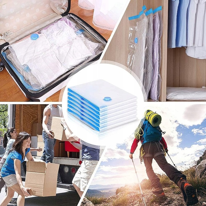 Worki Próżniowe na Ubrania Pościel do Pakowania 14 szt Zestaw + Pompka