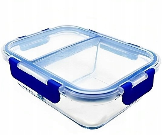 Szklany pojemnik z pokrywką na żywność podziałka lunch Box